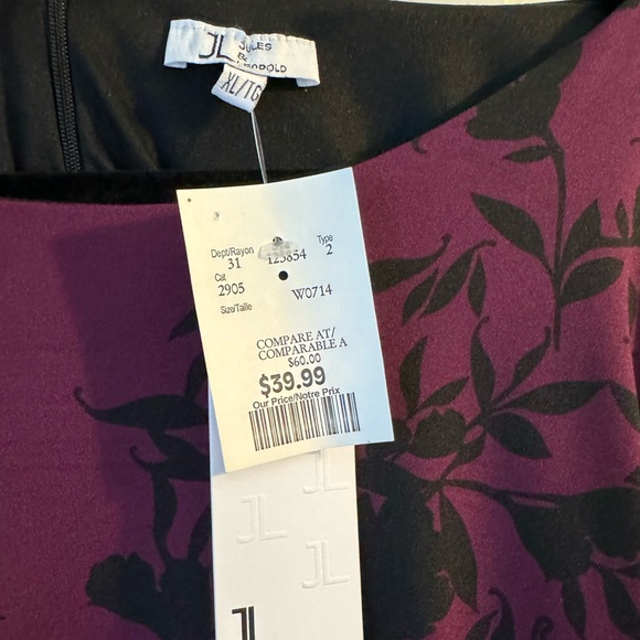 Purple and Black Knee Length Dress - Picture 3 of 10